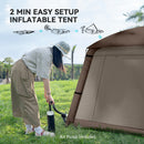 Outsunny Inflatable Camping Tent, Easy Setup 2 Man Tent, Khaki
