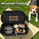 PawHut Dog Travel Bag With Two Food Containers And Silicone Collapsible Bowl