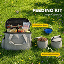 PawHut Dog Travel Bag With Two Food Containers And Silicone Collapsible Bowl