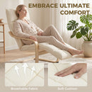 HOMCOM Accent Chair, Leisure Lounge Chair Armchair With Footrest, Cream