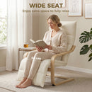 HOMCOM Accent Chair, Leisure Lounge Chair Armchair With Footrest, Cream