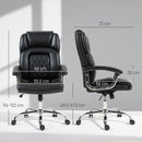 HOMCOM Office Chair 180kg, High Back Desk Chair with Spring Cushion, Black