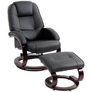 HOMCOM Recliner Chair With Footstool, Swivel Recliner Armchair, Black