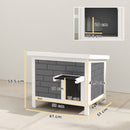 PawHut Outdoor Cat House Insulated Wooden Feral Cat Shelter w/ Openable Roof