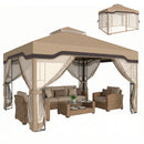 Outsunny 3 x 3.6 m Garden Gazebo with Shelves, UPF50+ Permanent Gazebo