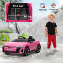 HOMCOM Audi RS e-tron GT Licensed 12V Kids Electric Ride on W/ Remote, Pink