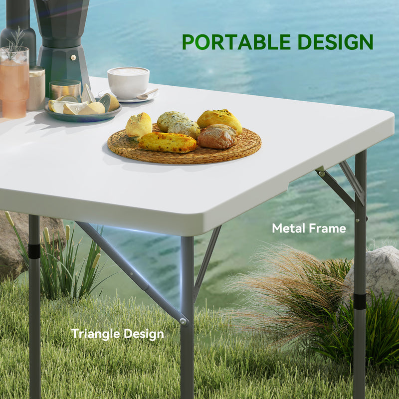 Outsunny 3ft Folding Camping Table With 2 Adjustable Height,