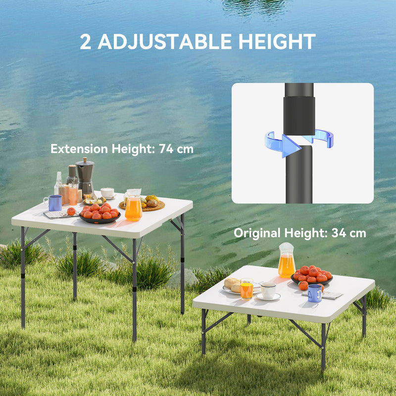 Outsunny 3ft Folding Camping Table With 2 Adjustable Height,