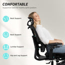 HOMCOM Ergonomic Office Chair, Mesh Desk Chair With Lumbar Support, Footrest