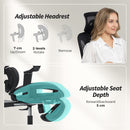 HOMCOM Ergonomic Office Chair, Mesh Desk Chair With Lumbar Support, Footrest