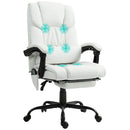 Vinsetto PU Massage Office Chair Height Adjustable Computer Chair White