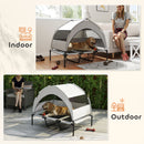 PawHut Portable Elevated Dog Bed With Removable Canopy