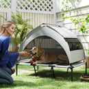 PawHut Portable Elevated Dog Bed With Removable Canopy