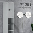 kleankin Slim Bathroom Cabinet, Toilet Roll Storage w/ Shelves