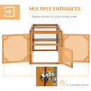 PawHut Wooden Chicken Coop w/ Perches, Doors, for 2-4 Chickens