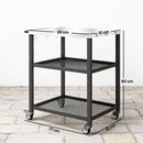 Outsunny Outdoor Grill Cart, Pizza Oven Stand with Adjustable Shelf, Hooks