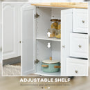 HOMCOM Kitchen Island on Wheels, Kitchen Cart with Drop Leaf, White