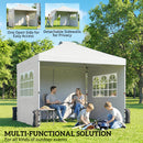 Outsunny Pop Up Gazebo Waterproof Height Adjustable 3 X 3 (m) White