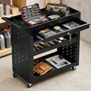 HOMCOM Storage Trolley Wheel Cart with Lockable Wheels Black