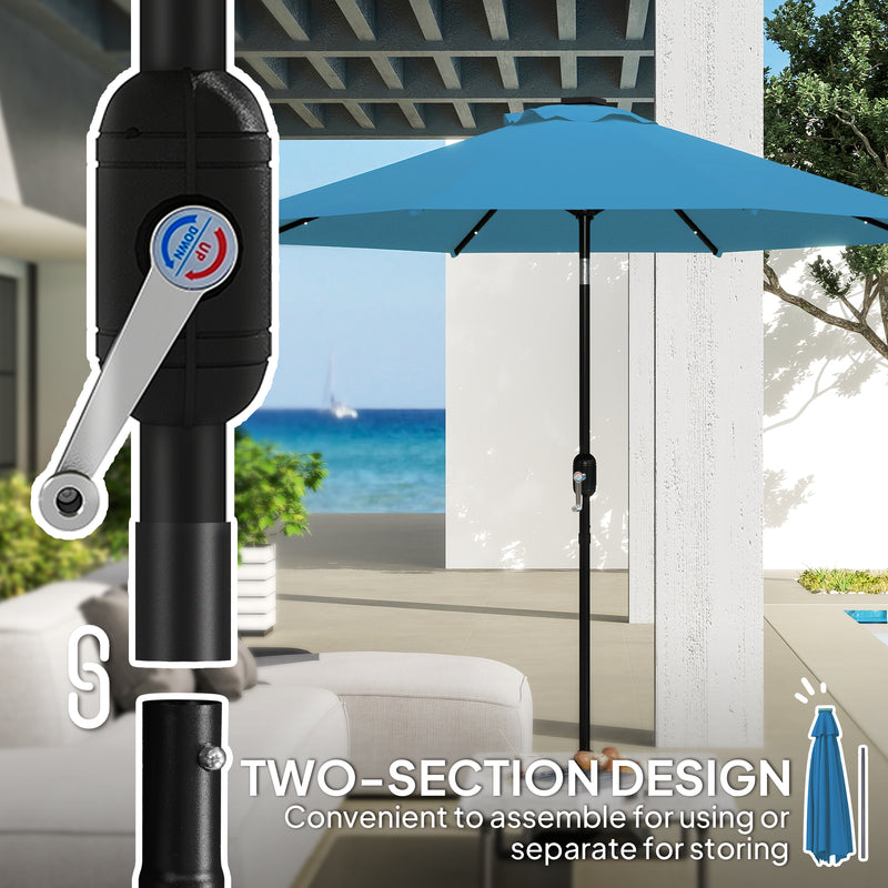 Outsunny 24 LED Solar Powered Parasol Umbrella Garden Tilt Outdoor String Light