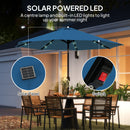 Outsunny 24 LED Solar Powered Parasol Umbrella Garden Tilt Outdoor String Light