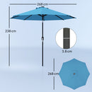 Outsunny 24 LED Solar Powered Parasol Umbrella Garden Tilt Outdoor String Light