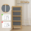 HOMCOM Chest of Drawers, 4 Drawers Dresser with Bamboo Frame, Light Grey