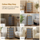 HOMCOM Chest of Drawers, 4 Drawers Dresser with Bamboo Frame, Light Grey