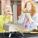 Outsunny Portable Wood Pellet Pizza Oven with Foldable Legs 12 Inch Stone