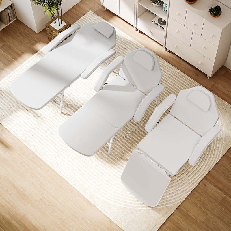 HOMCOM 3 Section Adjustable Massage Table, Beauty Bed for Spa, Lash,