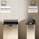 56L Dual Kitchen Bin With Removable Inner Buckets For Recycling And Waste