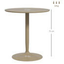 HOMCOM Round Dining Table, Non-slip Pad For Living Room Light Brown