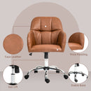 HOMCOM Computer Grey Desk Chair With PU Leather, Swivel Wheels