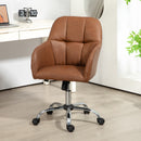 HOMCOM Computer Grey Desk Chair With PU Leather, Swivel Wheels