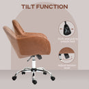 HOMCOM Computer Grey Desk Chair With PU Leather, Swivel Wheels