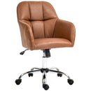 HOMCOM Computer Grey Desk Chair With PU Leather, Swivel Wheels