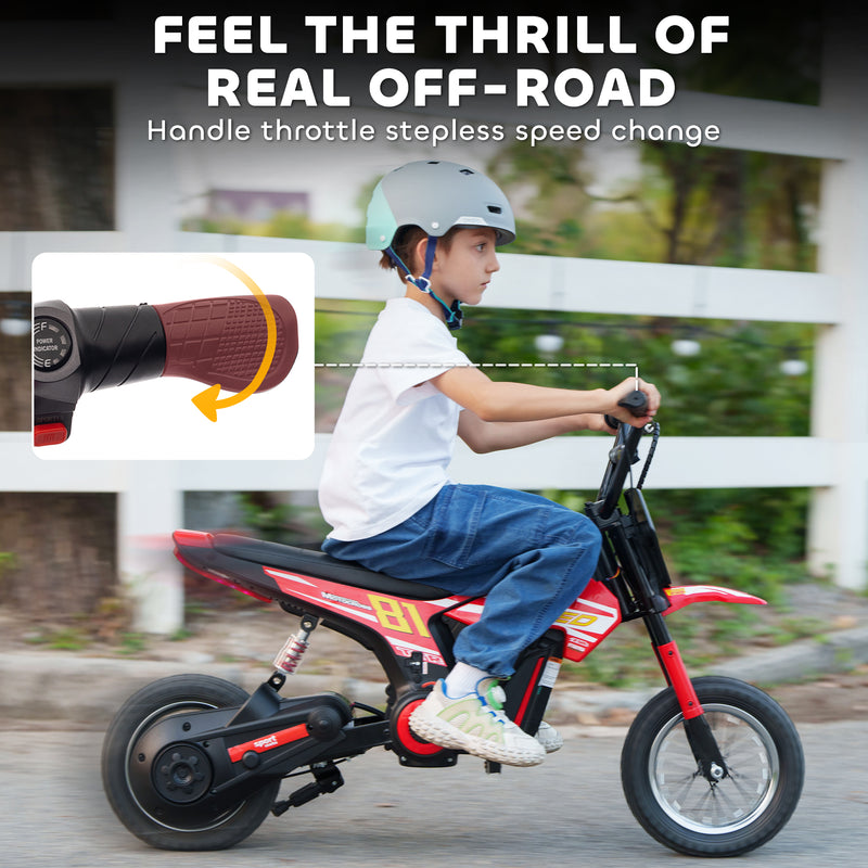 AIYAPLAY 24V Battery Powered Ride On Motorcycle with Rear Suspension