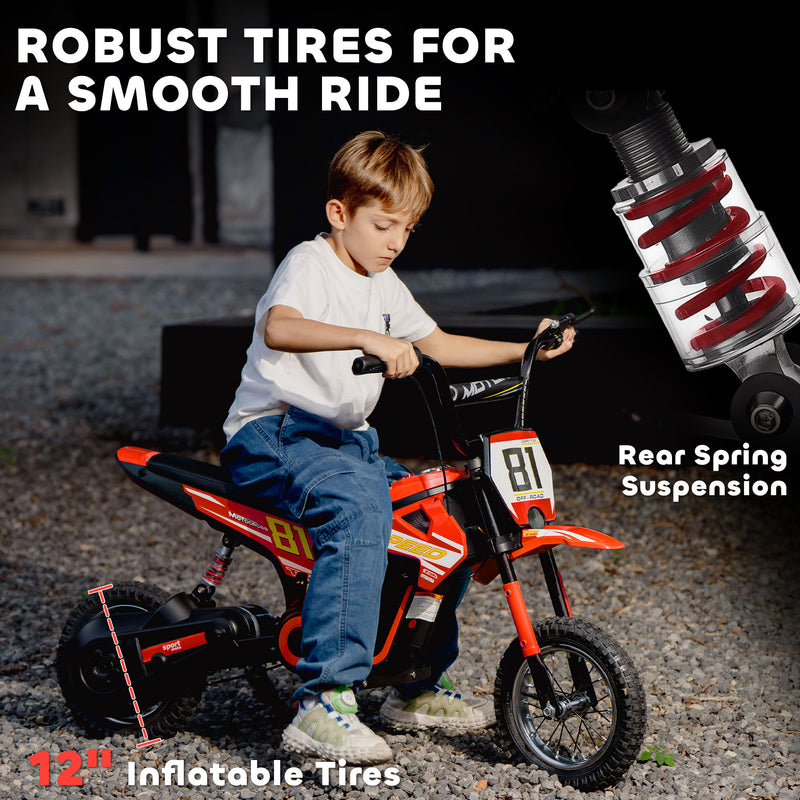 AIYAPLAY 24V Battery Powered Ride On Motorcycle with Rear Suspension