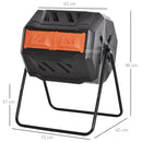 Outsunny 160L Outdoor Tumbling Compost Bin with Dual Chamber