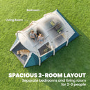 Outsunny Inflatable Camping Tent W/ Air Pump, 2-3 Person Blow Up Tent Green