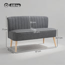 HOMCOM 46" Loveseat Sofa 2 Seater Sofa with Padded Seat, Grey