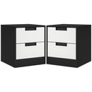 HOMCOM 2 Drawer Bedside Tables Set Of 2 With Storage Nightstands For Bedroom