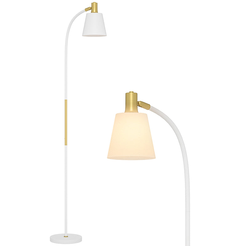 HOMCOM Spotlight Reading Standing Lamp with Adjustable Height, White