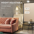 HOMCOM Spotlight Reading Standing Lamp with Adjustable Height, White