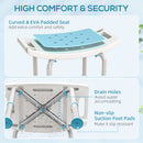 HOMCOM Adjust Aluminium Bath Stool Shower Non-Slip w/ Shower Hole