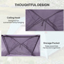 Outsunny 3-4 Person Camping Tent, Waterproof Tent, Purple