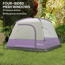 Outsunny 3-4 Person Camping Tent, Waterproof Tent, Purple
