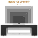 HOMCOM TV Stand 145cm TV Unit With Glass Shelves RGB LED Light For 60 Inch TV