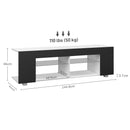HOMCOM TV Stand 145cm TV Unit With Glass Shelves RGB LED Light For 60 Inch TV