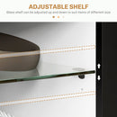 HOMCOM TV Stand 145cm TV Unit With Glass Shelves RGB LED Light For 60 Inch TV